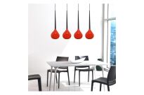 Lampa wisząca Aga-4 AZ1069 czerwona 4x szklany klosz  - 2