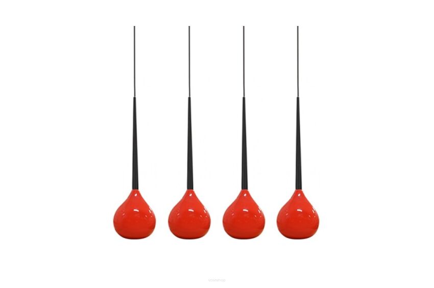 Lampa wisząca Aga-4 AZ1069 czerwona 4x szklany klosz 
