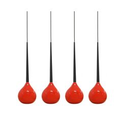 Lampa wisząca Aga-4 AZ1069 czerwona 4x szklany klosz 