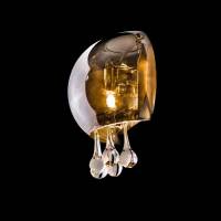 Kinkiet Burn  Azzardo AZ0911 wnętrza szklanego klosza wydobywaja się kryształy, które nadają awangardowego stylu
