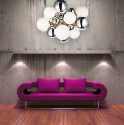 Lampa wisząca Noble AZzardo AZ0110 jest wykonana z metalu w kolorze chromu i szkła o białym wykończeniu w kształcie kulek
