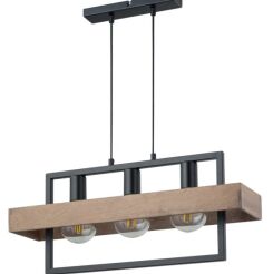 LAMPA WISZĄCA ROBIN 3 32217 SIGMA loftowa z drewnianym abażurem