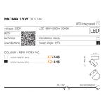 Lampa sufitowa MONA 18W AZ4545 AZZARDO ŁAMANA LED ᴓ 12 CM 3000K CZARNA - 3