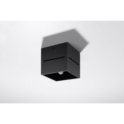 Plafon LOBO  SL.0207 lampa sufitowa w kształcie kostki wykonana z aluminium wykończonym w kolorze czarnym nowoczesna idealna do salonu kuchni sypialni
