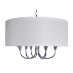 Lampa wisząca Abu Dhabi - P06512WH COSMO Light nowoczesna lampa z metalową podstawą o wykończeniu chromowanym biały okrągły abażur w kształcie tuby 60 cm średnicy - 2