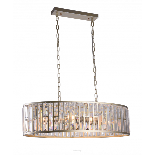 Lampa wisząca KYIV  - P06223CP cosmolight Kryształowy pierścień szampańskie złoto EKSTRAWAGANCKA 