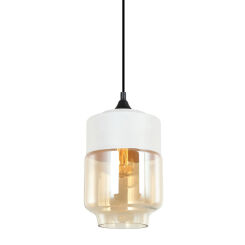 Lampa wisząca MOLINA MDM-2377/1 W+AMB Italux DWUKOLOROWY KLOSZ NOWOCZESNA E 27 IP20  SZAMPAŃSKO /  BIAŁA TUBA
