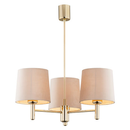 Lampa wisząca żyrandol PONTE 6109 Argon mosiądz beż 3xE27
