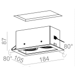 Oprawa wpuszczana SQUARES 50x2 230V z ramką podwójna techniczna Aqform - 2