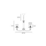LAMPA WISZĄCA DUBAI LAMPA Z ABAŻURAMI I SZKLANYMI DETALAMI COSMO LIGHT P06346WH NI - 2