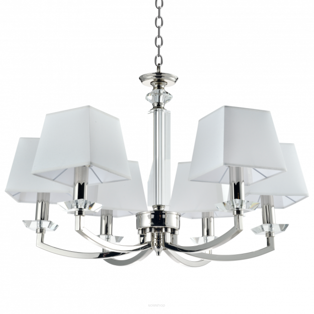 LAMPA WISZĄCA DUBAI LAMPA Z ABAŻURAMI I SZKLANYMI DETALAMI COSMO LIGHT P06346WH NI
