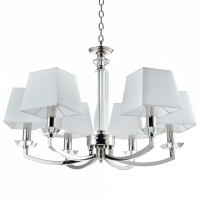 LAMPA WISZĄCA DUBAI LAMPA Z ABAŻURAMI I SZKLANYMI DETALAMI COSMO LIGHT P06346WH NI