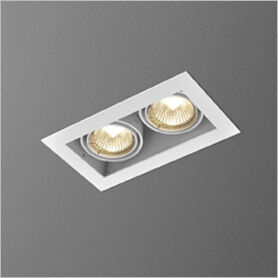 Lampa wpuszczana SQUARES 50x2 z RAMKĄ 12V AQForm techniczna prostokąt podwójna