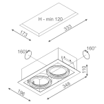 Oprawa wpuszczana Squares 111x2 230V z ramką AQForm różne kolory - 2