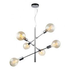Lampa wisząca  Madalyn MDM3582/6 CH Italux wykonana z metalu o chromowanym wykończeniu skandynawski styl hit roku! 51 cm szerokości