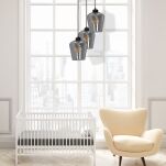 Lampa wisząca SANTIAGO SMOKED potrójny zwis dymione szkło MLP6612 - 3