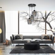 Lampa wisząca SANTIAGO SMOKED potrójny zwis dymione szkło MLP6612