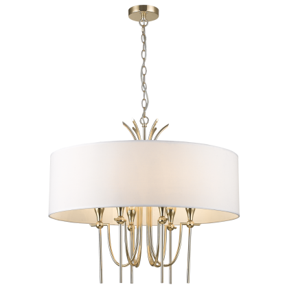 Lampa wisząca  Las Vegas - P06704AU COSMO Light wykonana w stylu nowojorskim abażur z tkaniny złota podstawa