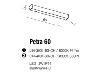 Kinkiet nad lustro PETRA 60 CHROME	 ma kolor chromu IP44 klosz z tworzywa sztucznego - 4
