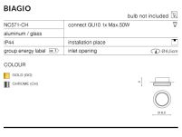 Lampa wpuszczana Biagio AZzardo NC571- CH techniczna kolor chrom okragła AZ1492 IP44 - 2