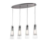 Lampa wisząca Kuky Clear SP4 Ideal Lux  023038 chromowana metalowa oprawa Klosze są z matowego piaskowanego szkła - 2