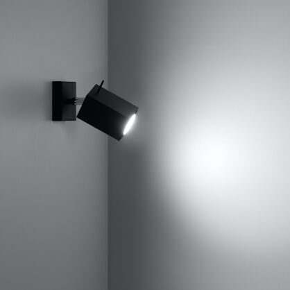 Designerska Lampa Ścienna Kinkiet MERIDA czarny SL.0099 SOLLUX LIGHTING nowoczesny klosz prostokątny