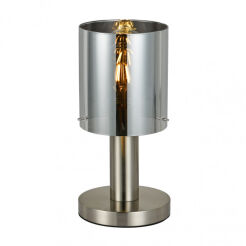 Lampa stołowa SARDO TB-5581-1-SC+SG Italux Nikiel satynowy dymiony klosz