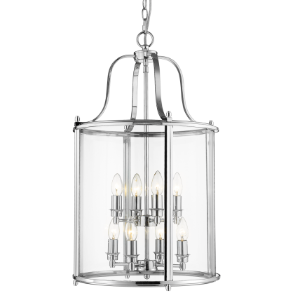 Lampa wisząca New York - P08434CH COSMO Light kształtem przypomina latarnię wykonana w stylu nowojorskim