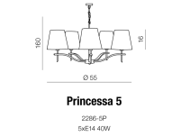 Lampa wisząca Princessa 5 AZzardo 2286-5P AZ0724  jasne abażury nowoczesna  - 4