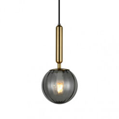 Lampa wisząca Ravena PND-2324-1 BRO+SG Italux mosiądz dymione szkło