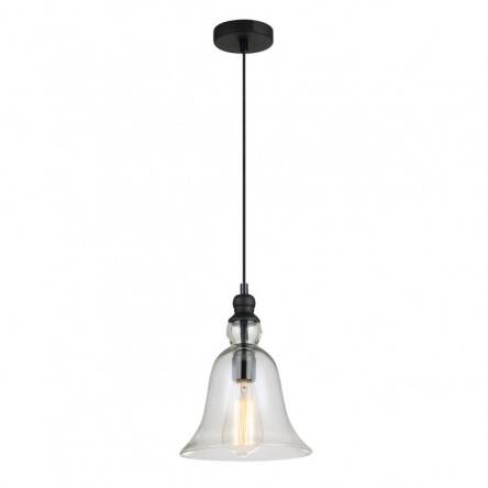 Lampa wisząca Irene MDM-2577/1 Italux styl skandynawski  klosz z transparentnego szkła metalowe elementy mają kolor czarny