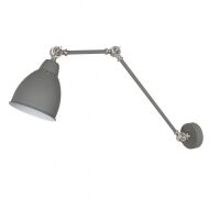 LAMPA ścienna kinkiet Italux Sonny  MB-HN5011-1-GR wykonana jest ze stali o szarym wykończeniu w stylu industrialny łamana  