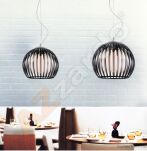 Lampa wisząca ARCADA M BLACK AZzardo AZ0363 okrągły prązkowany klosz czarny - 2