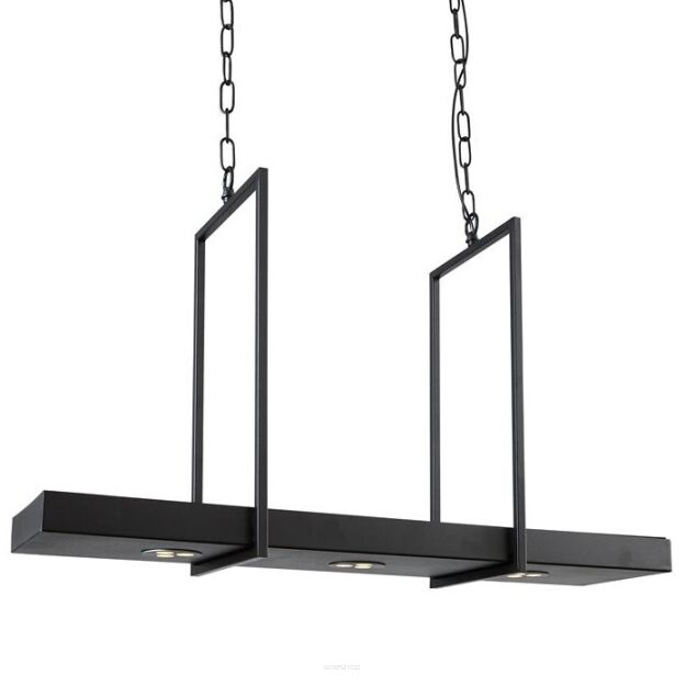 Lampa wisząca TRAY 105780 Markslojd metalowa na łańcuchu belka czarna stojak skandynawska