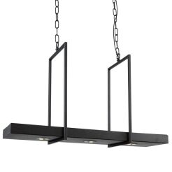 Lampa wisząca TRAY 105780 Markslojd metalowa na łańcuchu belka czarna stojak skandynawska
