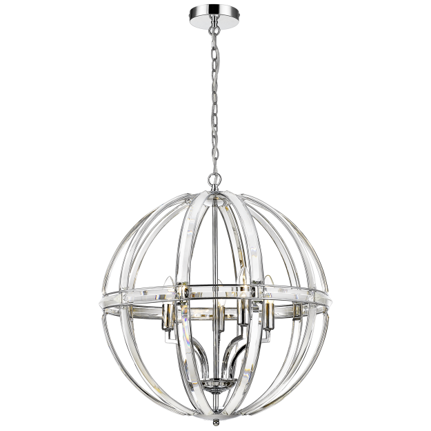 Lampa wisząca ORLANDO P05735CH COSMO light KRYSZTAŁOWE SZKŁO ażurowa kula NOWOŚĆ z serii ORLANDO