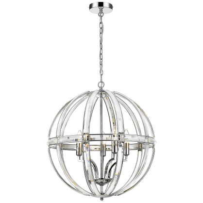 Lampa wisząca ORLANDO P05735CH COSMO light KRYSZTAŁOWE SZKŁO ażurowa kula NOWOŚĆ z serii ORLANDO