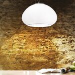 Lampa wisząca Mama SP1 D40 Ideal Lux  071015 Klosz jest z dmuchanego szkła białego kulisty kształt pierścień i podstawa z metalu - 2