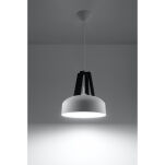 LAMPA WISZĄCA CASCO Biała/Czarne Drewno Oświetlenie LED stal Nowoczesna  SL.0387  SOLLUX LIGHTING - 2