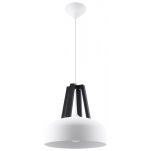 LAMPA WISZĄCA CASCO Biała/Czarne Drewno Oświetlenie LED stal Nowoczesna  SL.0387  SOLLUX LIGHTING - 3