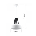 LAMPA WISZĄCA CASCO Biała/Czarne Drewno Oświetlenie LED stal Nowoczesna  SL.0387  SOLLUX LIGHTING - 4