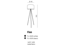 Lampa podłogowa Finn czarna AZzardo FL-12025 BK AZ1039  czarny abażur z tkaniny trzy nogi - 2