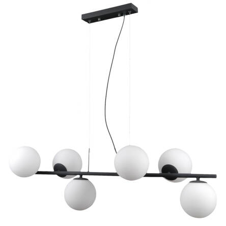 Lampa wisząca RADDI PND-5510-6-BK Italux ORYGINALNY DESIGN CZARNY/BIAŁY idealna do jadalni nad stół