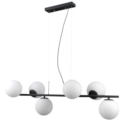 Lampa wisząca RADDI PND-5510-6-BK Italux ORYGINALNY DESIGN CZARNY/BIAŁY idealna do jadalni nad stół