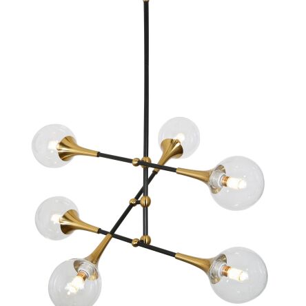 Lampa wisząca VIVALDO LDP 6027-6 (BK+MD) Lumina Deco industrialna 6x E27