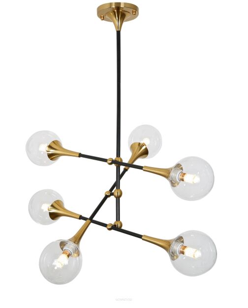 Lampa wisząca VIVALDO LDP 6027-6 (BK+MD) Lumina Deco industrialna 6x E27