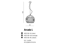 Lampa wisząca ARCADA L BLACK  AZzardo AZ0477 okrągły prązkowany klosz czarny - 4