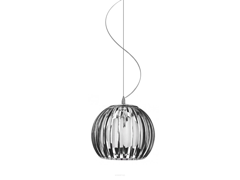 Lampa wisząca ARCADA L BLACK  AZzardo AZ0477 okrągły prązkowany klosz czarny