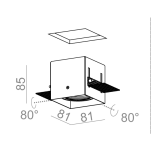 Oprawa wpuszczana SQUARES 50x1 230V bez ramki AQForm bez ramki techniczna kwadrat - 3