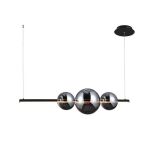 Lampa wisząca SANDRA 3 dimm AZ3352 Poprzeczna listwa lampa jest w stylu nowoczesnym czarna led 120 długości szklane klosze kule - 3